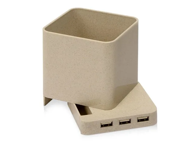 Настольный органайзер Cubic с функциями USB-хаба и беспроводной зарядки фото 2