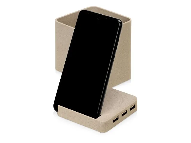Настольный органайзер Cubic с функциями USB-хаба и беспроводной зарядки фото 4