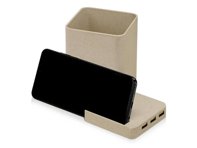 Настольный органайзер Cubic с функциями USB-хаба и беспроводной зарядки фото 5