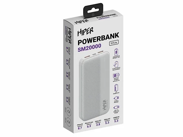 Портативный внешний аккумулятор «SM», 20000 mAh фото 4