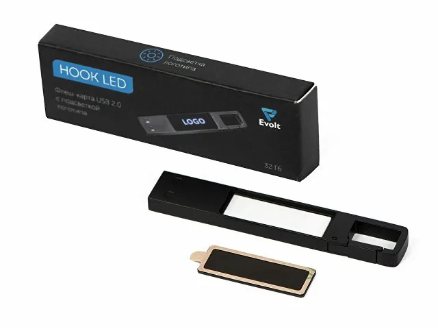 USB 2.0- флешка на 32 Гб c подсветкой логотипа «Hook LED» фото 9