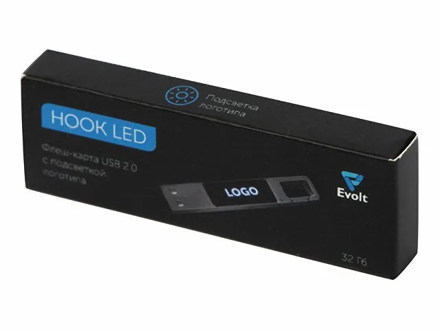 USB 2.0- флешка на 32 Гб c подсветкой логотипа «Hook LED» фото 10