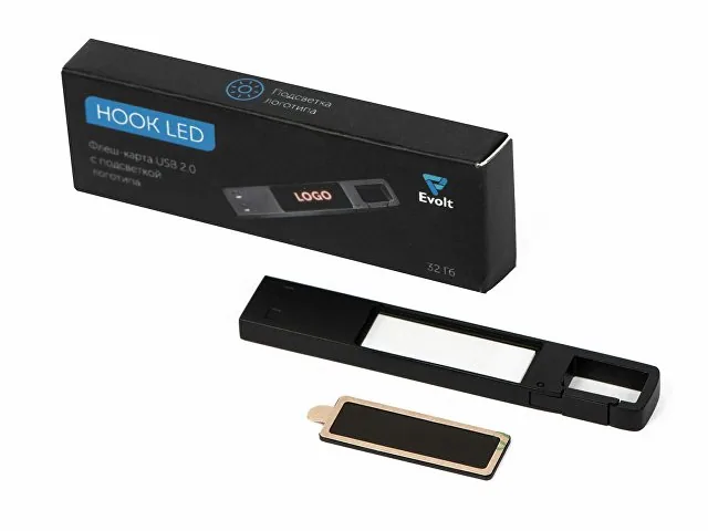 USB 2.0- флешка на 32 Гб c подсветкой логотипа «Hook LED» фото 9