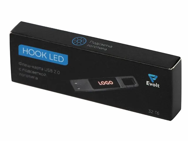 USB 2.0- флешка на 32 Гб c подсветкой логотипа «Hook LED» фото 10