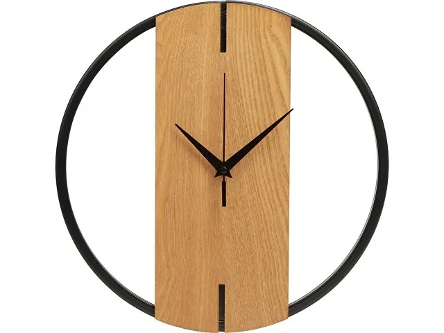 Деревянные часы с металлическим ободом «Time Wheel» фото 2