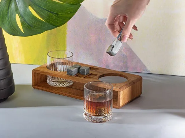 Набор для виски и коктейлей на подставке из дуба «Whiskey Party» фото 12