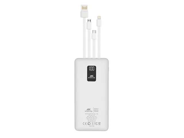 Внешний аккумулятор с дисплеем и встроенными кабелями VA2210, 10000 mAh фото 8