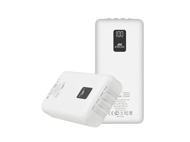 Внешний аккумулятор с дисплеем и встроенными кабелями VA2220, 20000 mAh фото 9