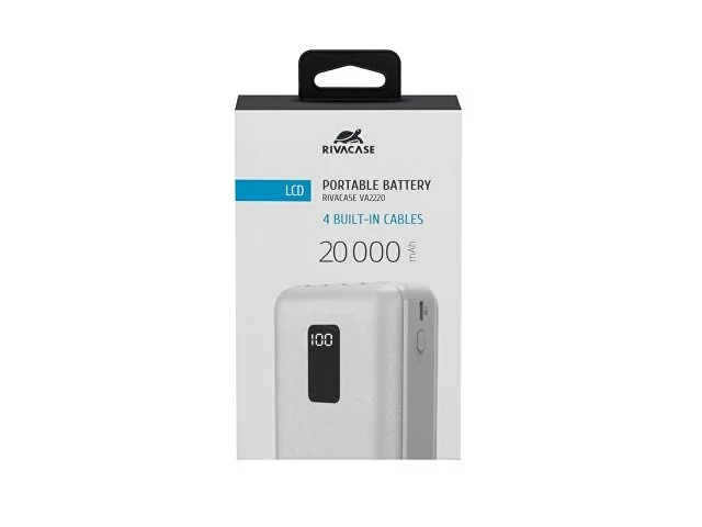 Внешний аккумулятор с дисплеем и встроенными кабелями VA2220, 20000 mAh фото 14