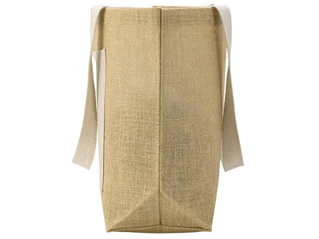 Сумка Jute джутовая с широким дном и карманом фото 6