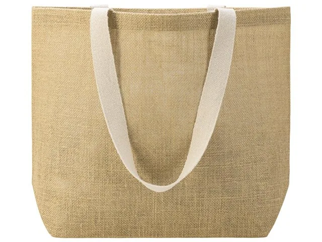Сумка Jute джутовая с широким дном и карманом фото 7