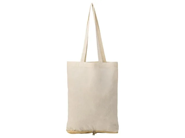 Складная сумка Jute из хлопка и джута с карманом фото 4