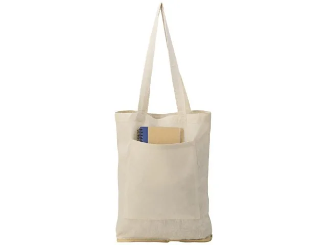 Складная сумка Jute из хлопка и джута с карманом фото 7
