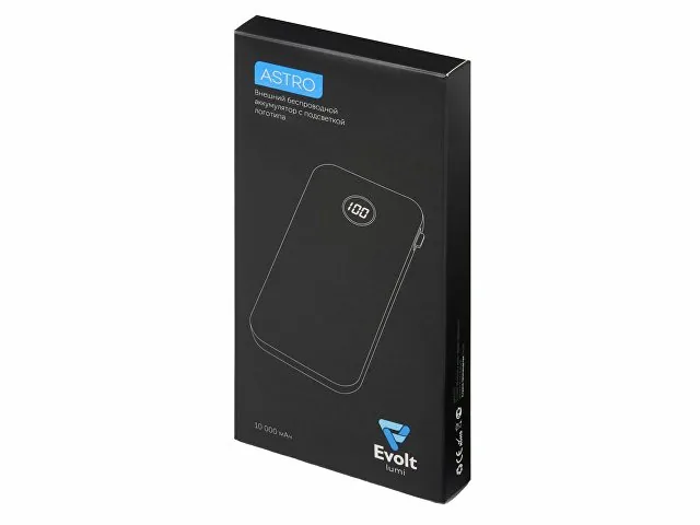 Внешний беспроводной аккумулятор с подсветкой лого «Astro», soft-touch, 10000 mAh фото 11