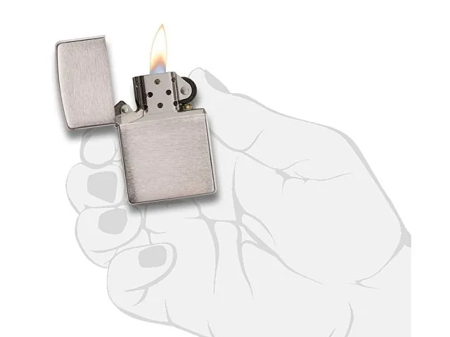 Зажигалка ZIPPO Classic с покрытием Brushed Chrome фото 3
