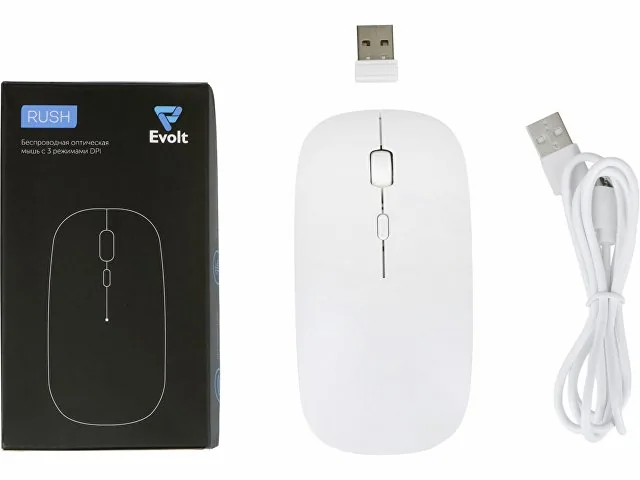 Беспроводная мышь со встроенным аккумулятором «Rush», адаптер USB-A фото 6