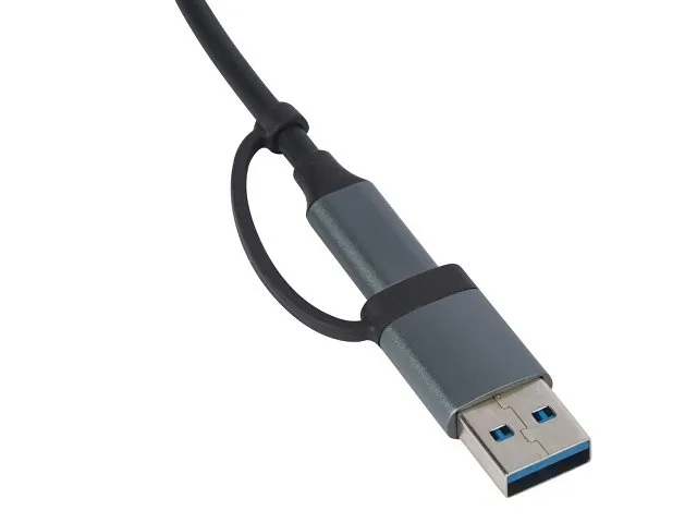 USB-хаб «Link» с коннектором 2-в-1 USB-C и USB-A, 2.0/3.0 фото 4