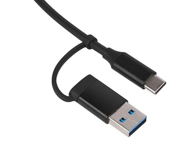 USB-хаб «Link» с коннектором 2-в-1 USB-C и USB-A, 2.0/3.0 фото 3