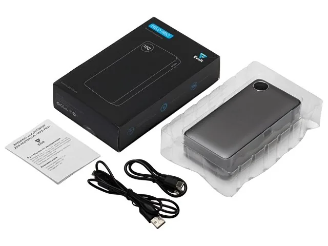 Внешний аккумулятор «Mild Pro» c быстрой зарядкой QC/PD, металлик soft-touch, 20 000 mAh фото 8