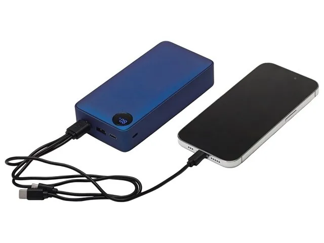 Внешний аккумулятор «Mild Pro» c быстрой зарядкой QC/PD, металлик soft-touch, 20 000 mAh фото 2
