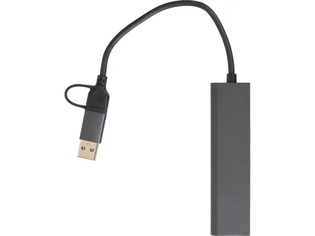 USB-хаб «Command» с коннектором 2-в-1 USB-C и USB-A, 2.0/3.0 фото 3