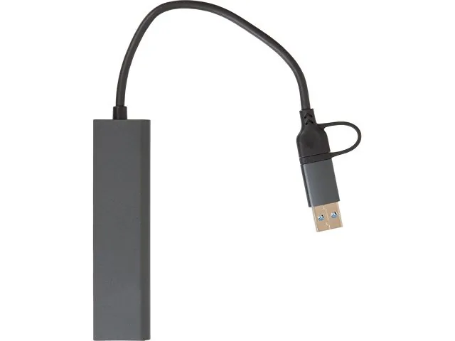 USB-хаб «Command» с коннектором 2-в-1 USB-C и USB-A, 2.0/3.0 фото 6