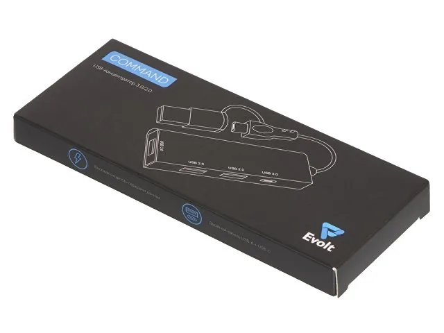 USB-хаб «Command» с коннектором 2-в-1 USB-C и USB-A, 2.0/3.0 фото 7