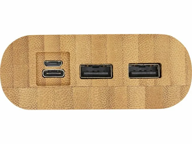 Портативное зарядное устройство «Tulda» из бамбука, 20000 mAh фото 8