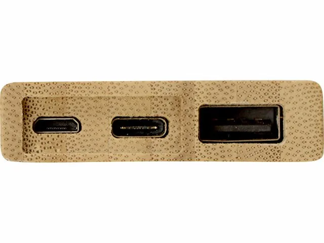 Внешний аккумулятор из бамбука «Bamboo», 5000 mAh фото 5