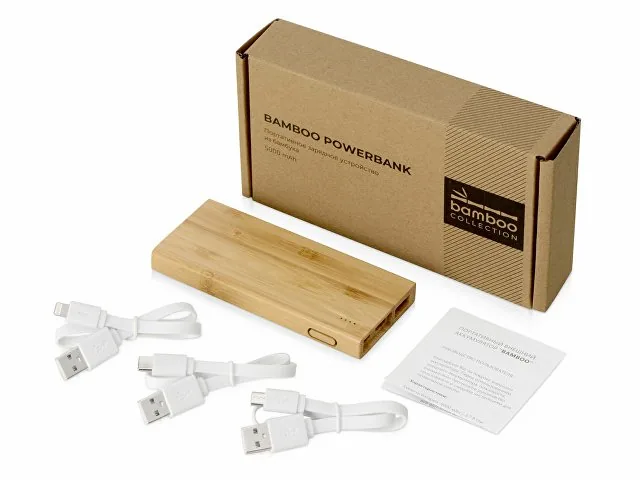 Внешний аккумулятор из бамбука «Bamboo», 5000 mAh фото 10