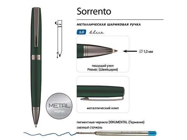 Ручка металлическая шариковая «Sorento» фото 3