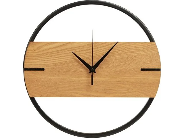 Деревянные часы с металлическим ободом «Time Wheel» фото 2