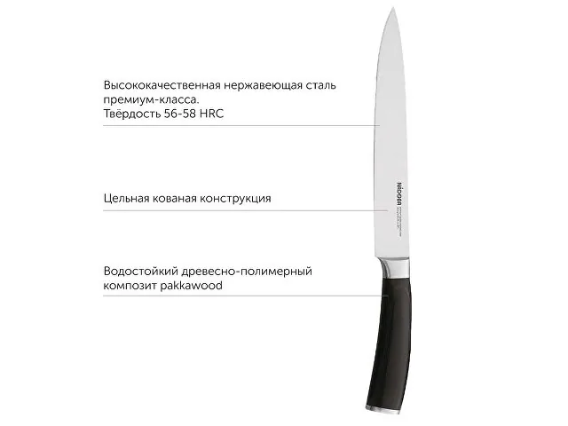 Набор из 5 кухонных ножей и блока для ножей с ножеточкой «DANA» фото 6