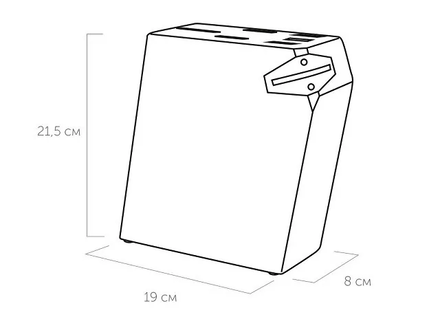 Набор из 5 кухонных ножей, ножниц и блока для ножей с ножеточкой «URSA» фото 4