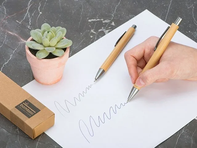 Подарочный набор «Tender bamboo» с шариковой ручкой и механическим карандашом из бамбука фото 7