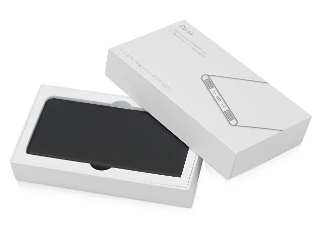 Внешний аккумулятор с подсветкой логотипа «Faros», soft-touch, 4000 mAh фото 7