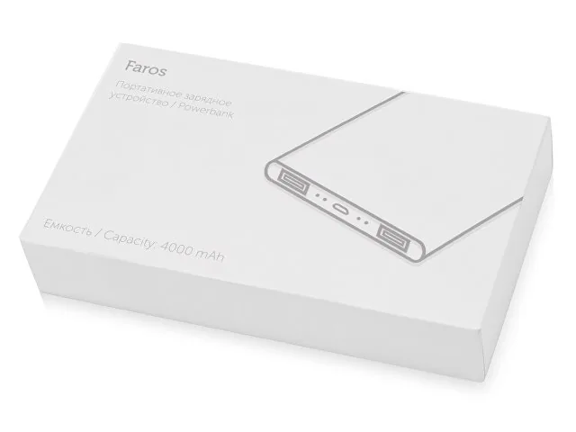 Внешний аккумулятор с подсветкой логотипа «Faros», soft-touch, 4000 mAh фото 8