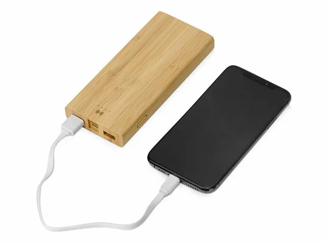 Внешний беспроводной аккумулятор из бамбука «Bamboo Air», 10000 mAh фото 2