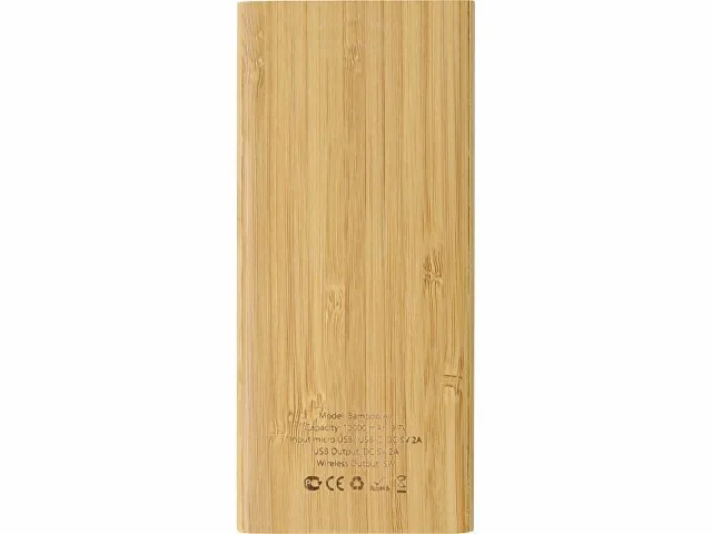 Внешний беспроводной аккумулятор из бамбука «Bamboo Air», 10000 mAh фото 5