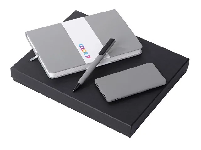 Подарочный набор «COLOR IT» c блокнотом, ручкой и повербанком, 5000 mAh