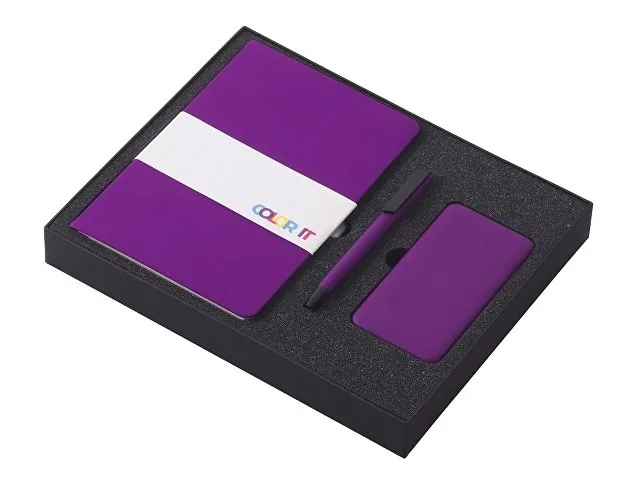 Подарочный набор «COLOR IT» c блокнотом, ручкой и повербанком, 5000 mAh фото 2