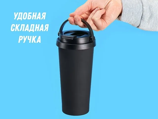 Вакуумная термокружка «Grant», soft-touch, тубус фото 13