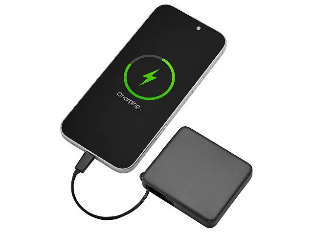 Внешний аккумулятор со встроенным кабелем USB-C «Дэнси», 5000 мАч фото 3