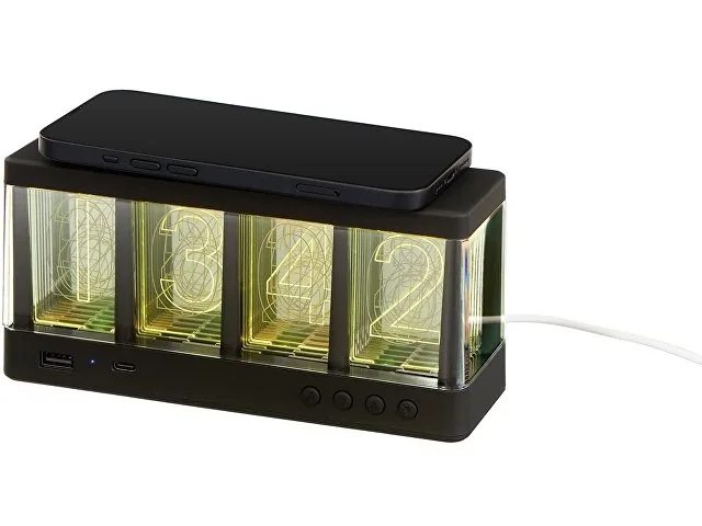 Часы с LED-подсветкой и беспроводной зарядкой «Cyber», 10 Вт фото 2