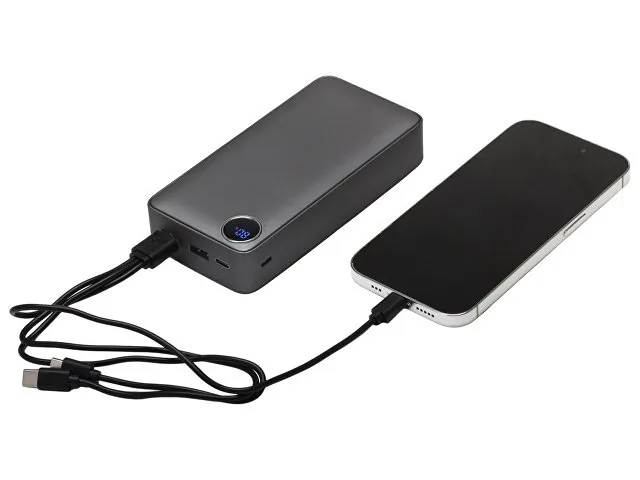 Внешний аккумулятор «Mild Pro» c быстрой зарядкой QC/PD, металлик soft-touch, 20 000 mAh фото 2