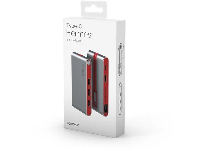 Хаб 8-в-1 Type-C «Hermes», USB 3.0 x 3, Type-C PD, HDMI, LAN, картридер фото 5
