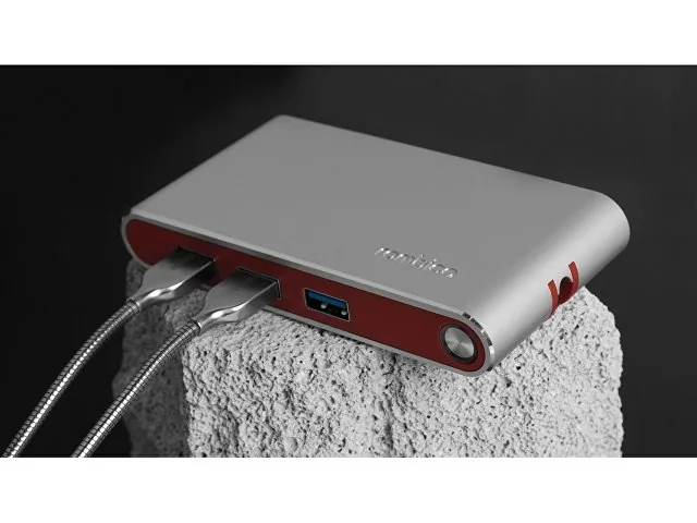 Хаб 8-в-1 Type-C «Hermes», USB 3.0 x 3, Type-C PD, HDMI, LAN, картридер фото 6