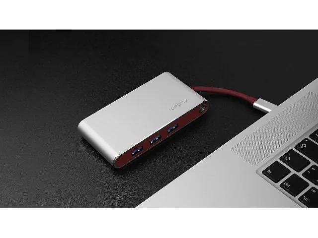 Хаб 8-в-1 Type-C «Hermes», USB 3.0 x 3, Type-C PD, HDMI, LAN, картридер фото 12
