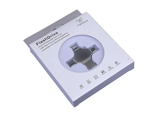 USB 3.0-флешка на 32 Гб 4-в-1 с разъемами Micro USB, Type-C и Lightning фото 4