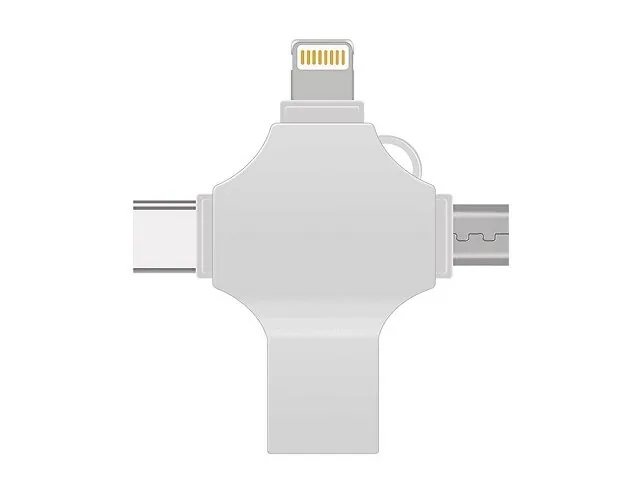 USB 3.0-флешка на 256 Гб 4-в-1 с разъемами Micro USB, Type-C и Lightning фото 3